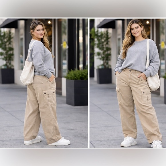 Dockers Women’s Cargo Pants Size 16 Khaki Beige Cotton Relaxed Fit - Picture 16 of 16